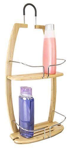 Home Basics 2-Tier Bamboo Shower Caddy Bath Organizerbt-6100