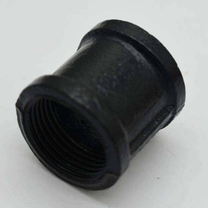3/4" Steam-Punk Vintage Black Malleable Iron Cast Pipe Fitting Coupling for DIY Pipe Shelf