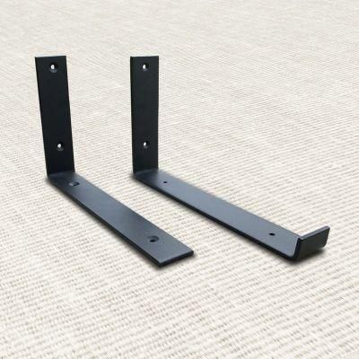 Heavy Duty Wall Mounted Industrial Black Metal Shelf Brackets