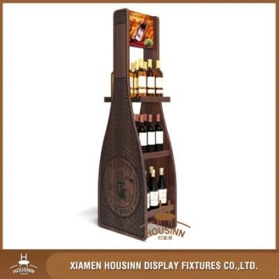 Original Design of Wines Spirits Display Stand Wood Wine Display Rack