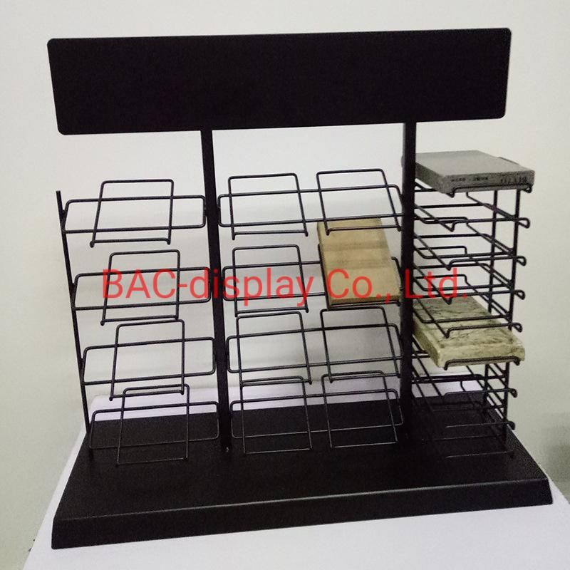 Metal Floor Quartz Stone Display Rack for Ceramic Tile with 7 Shelves