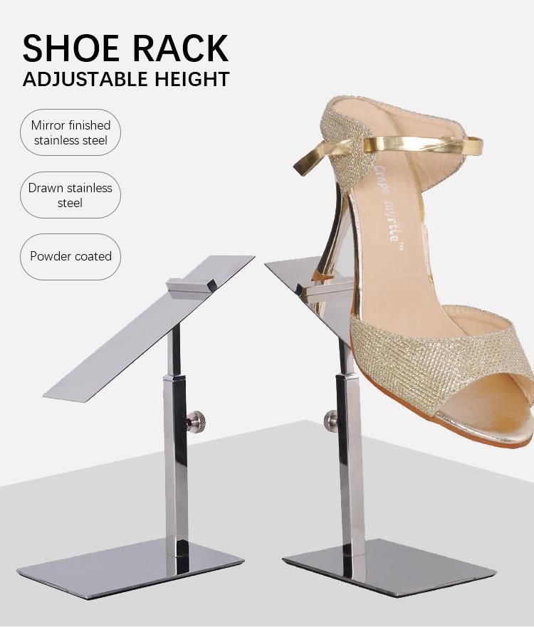 Metal Shoes Exhibition Mall Adjustable Table Display Stand Rack