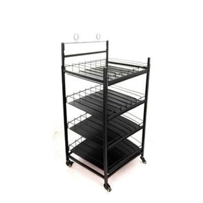 Wire Basket Grid Mesh Floor Storage Supermarket Metal Retail Fruit Gondola Store Display Shelf Stand Rack