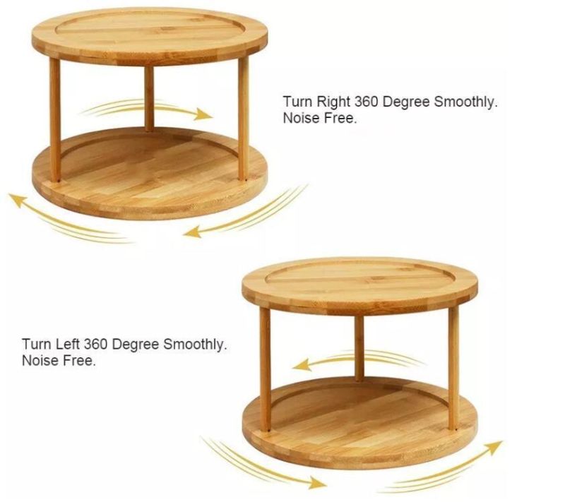 Space Saving 2-Tier Kitchen Table Shelf Bamboo Wood Kitchen Spice Rack