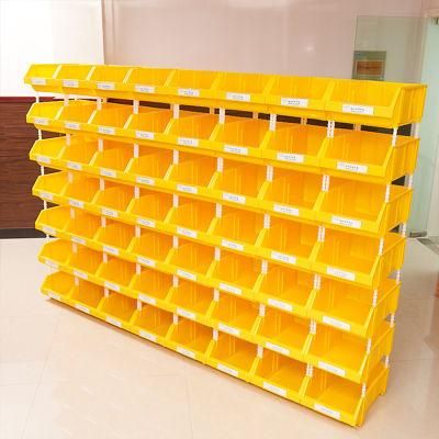 Low MOQ Stackable PP/HDPE Plastic Storage Bins with Factory Price for Hang Shelf Spare Parts Store