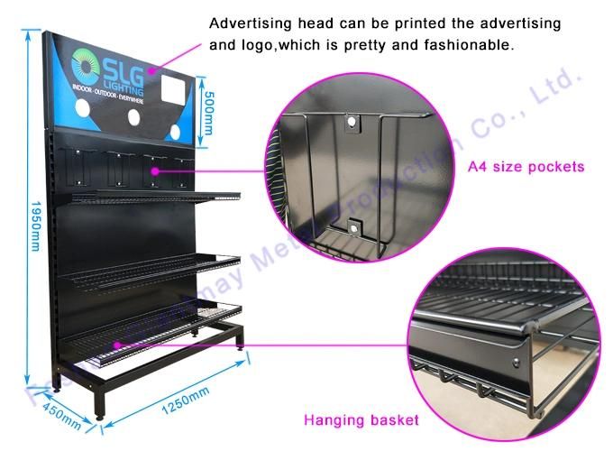 Advertising Stand Heavy Duty Hardware Store Shelf Metal Display Rack