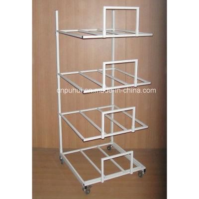 Heavy Duty Multi Shelf Metal Floor Standing Rugs Display Rack (PHY397)