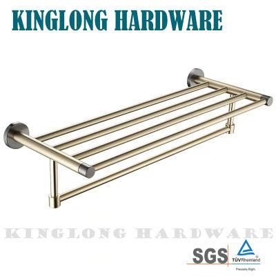 Modern Gold Stainless Steel Home Decoration Bathroom Furniture Hardware Fittings Shower Room Tower Bar Storage Rack