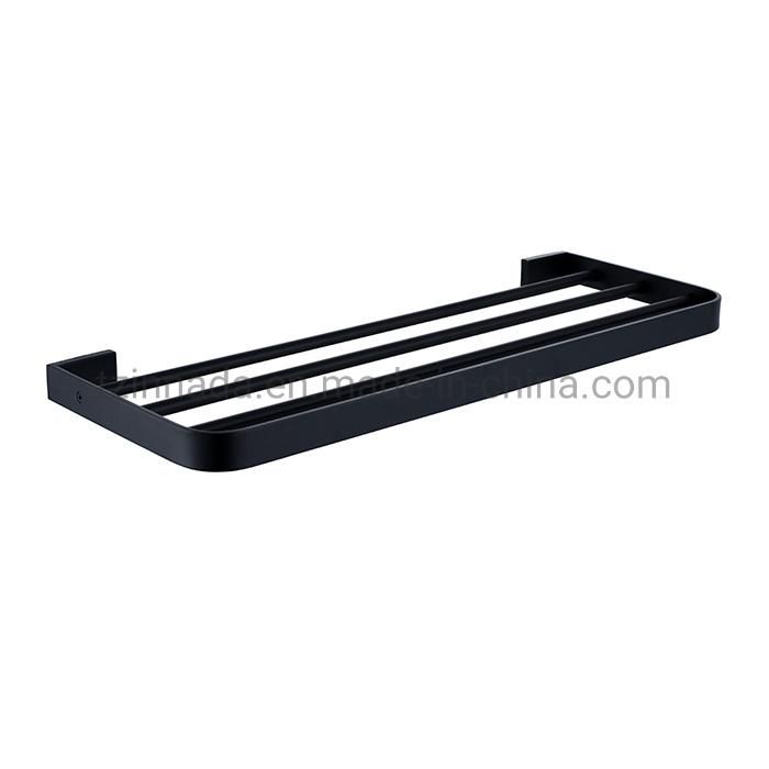 SUS304 Wall Mounted Toilet Bathroom Shelf Matt Black Single Bathroom Rack (NC4012-MB)