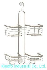 2 Tier Metal Bathroom Wire Organizer Shelf Shower Caddy-Shower Rack Kfs60083