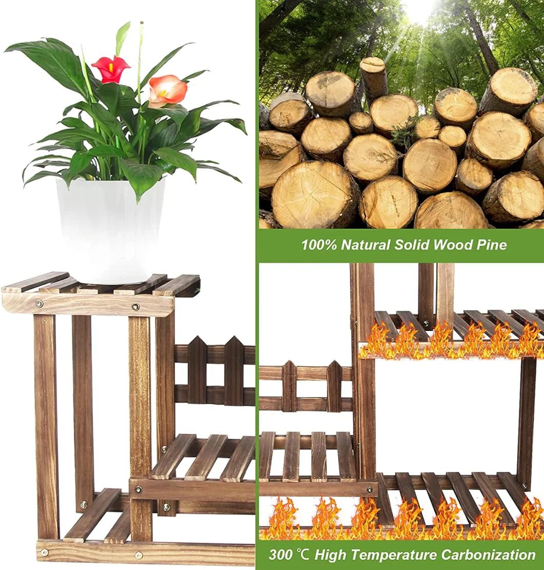 Solid Wood Plant Stand Rack Flower Pots Holder Shelf Indoor and Outdoor Display Rack