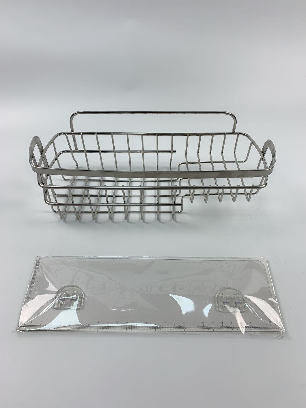 Stainless Steel Adhesive Bathroom Storage Rack