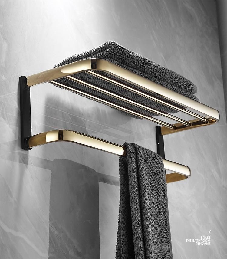 Brass Bathroom Accessories Towel Rail Rack Bar Shelf Toilet Paper Tissue Holder Hardware Set.