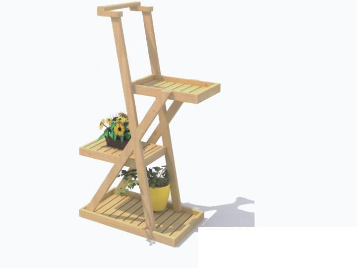 Garden Decoration Wooden Plant Stand Flower Rack