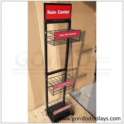 Retail Store Flooring Powder Coating Indoor Metal Umbrella Rack Display Stand