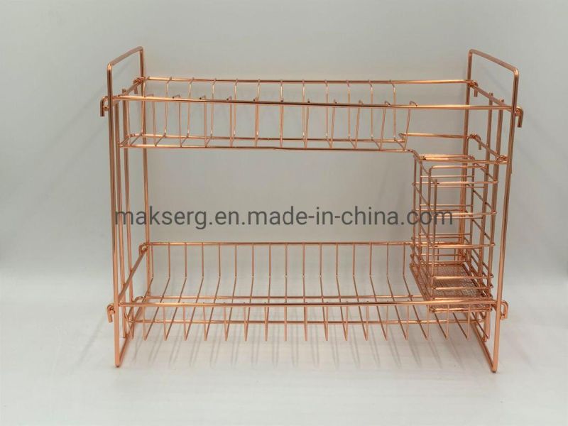 Golden Multi Layer Dish Rack/Storage Rack with Chopstick Holder