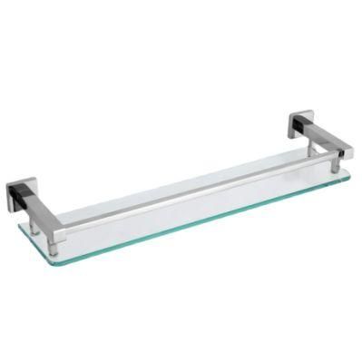 SUS 304 Stainless Steel Single Glass Shelf Bathroom Rack