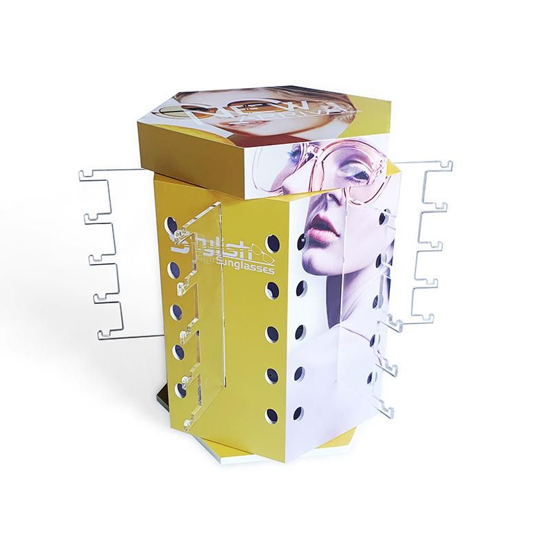 Custom Eyewear Jewelry Acrylic Display Racks Sunglasses Rotating Countertop Stands