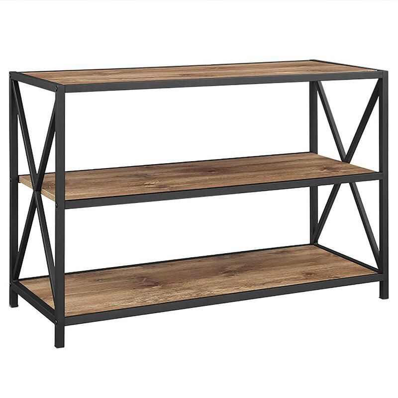 Steel Living Room Furniture Wood and Metal Bookcase