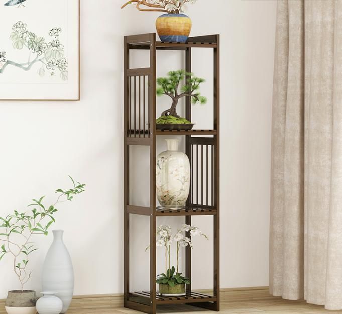 Flower Shelf Balcony Living Room Indoor Home Multi-Layer Floor Type Single Solid Wood Simple Window Sill Spider Orchid Rack