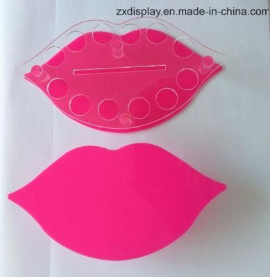 12 Slots Pink Acrylic Lipsticks Holder Makeup Perfume Display Stand