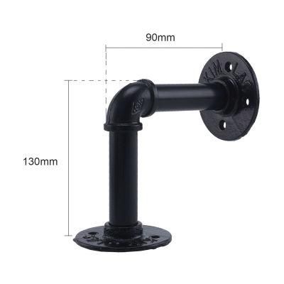 130mm Iron Steel Steampunk Industrial Black Pipe Shelf Brackets Holder DIY Cn