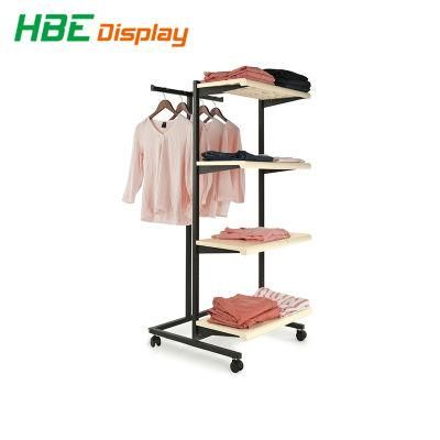 Retail Store T Stand Shelf Clothing Display Garment Rack