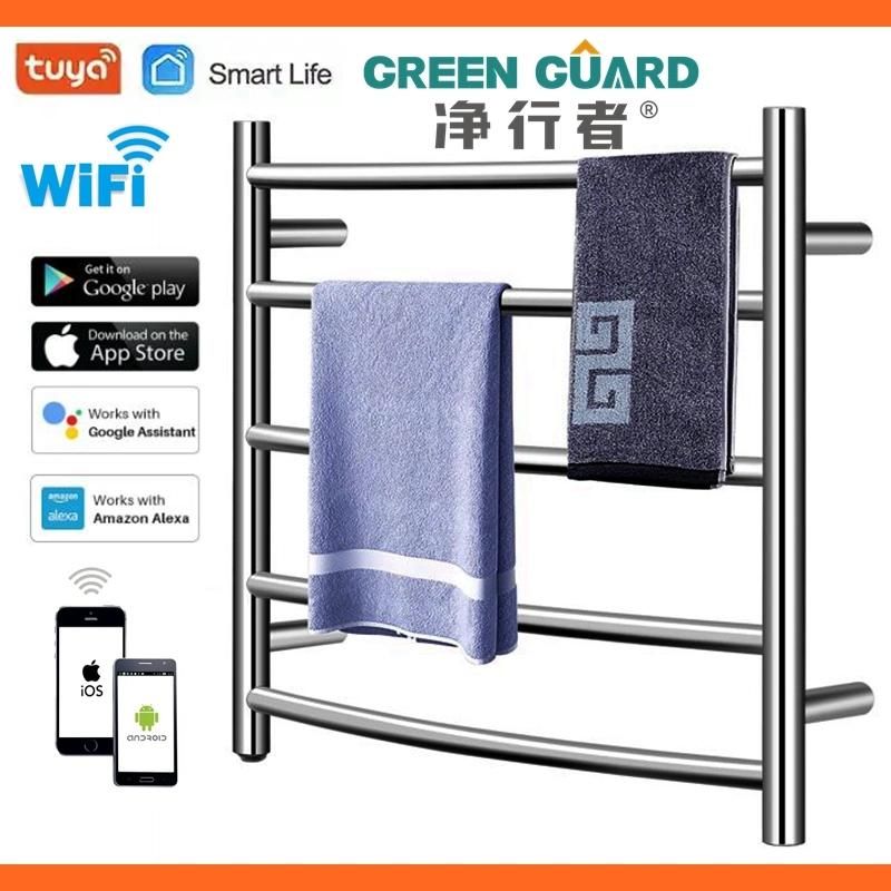 2022 Fashionable Smart WiFi Electric Heated Rack Home Bathroom Towel Rack WiFi Wall Mounted Stainless Steel Ladder Radiator WiFi Towel Rail Warmer Rack