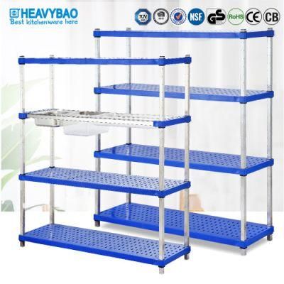 Heavybao Hot Selling Plastic Adjustable Shelf Kitchen Metal Storage Rack
