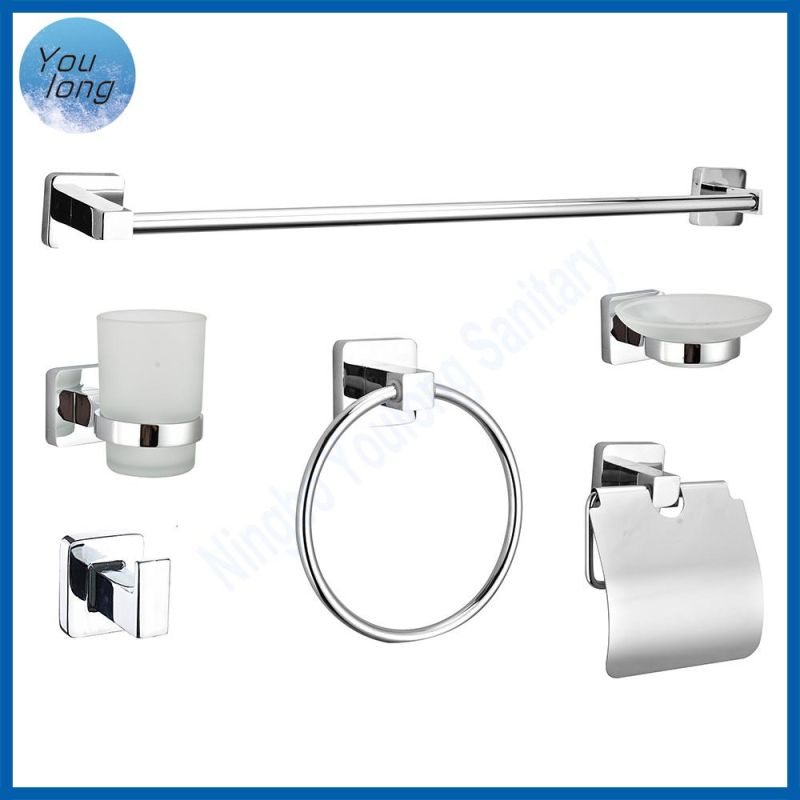 Metal Towel Rack Set for Stainless Steel 6PCS Bathroom Accessories Hardware