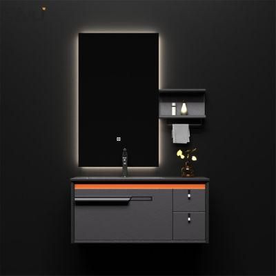 Modern Design Wooden Furniture Basin Cabinet Luxury Bathroom Vanities with Rectangle LED Illuminated Smart Mirror