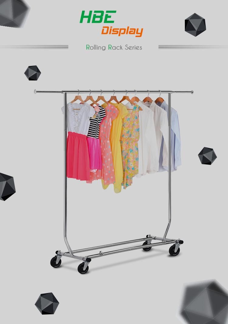 New Design Combination Double Rail Rolling Garment Clothing Rack