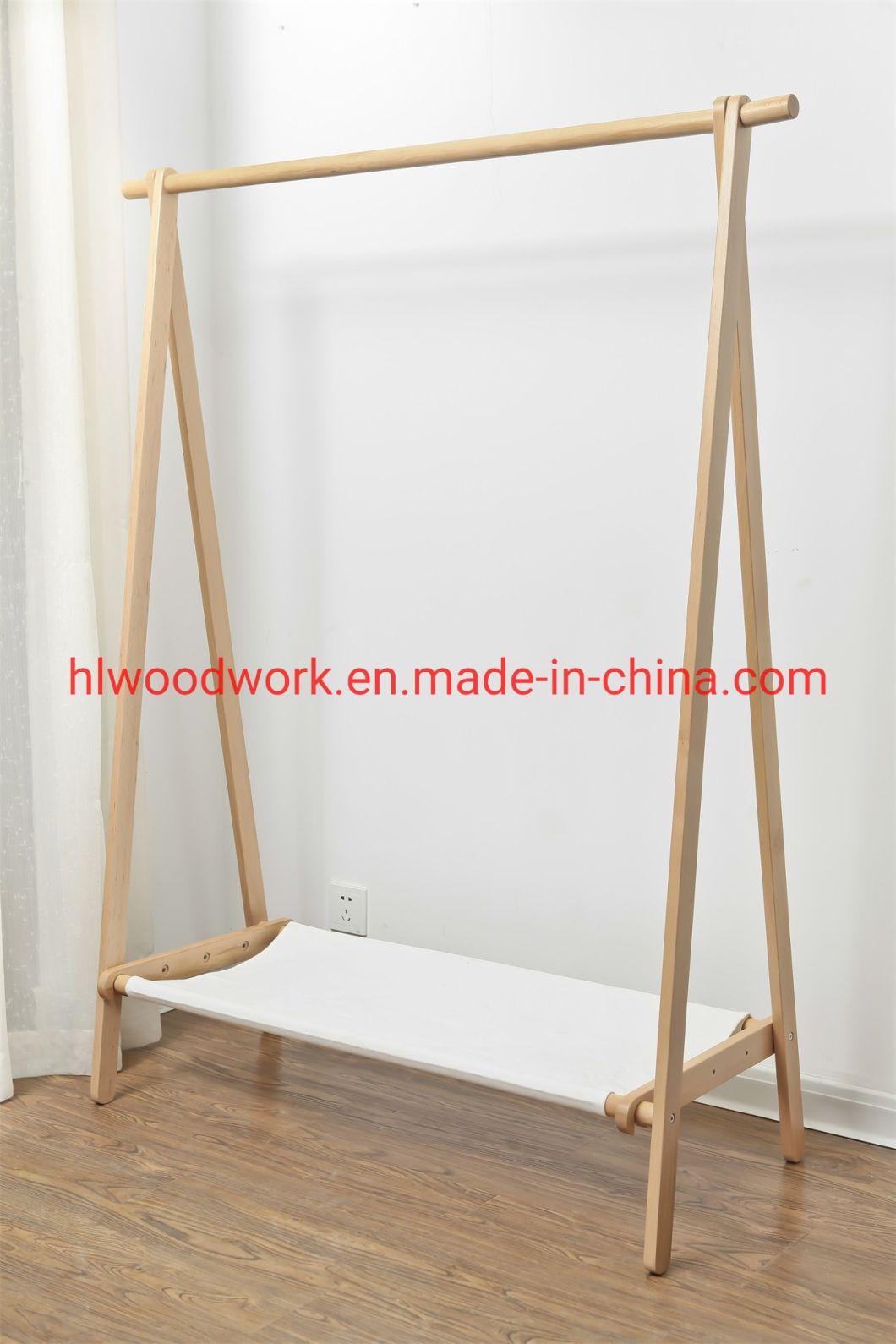 Beech Wood Stand Coat Rack Stand Hanger Foyer Furniture Natural Color Fabric Style Living Room Coat Rack Hotel Coat Rack