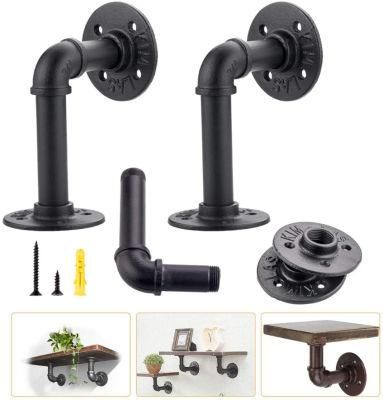 Mount Bracket 1-Tier Black Pipe Bracket Wall Shelf