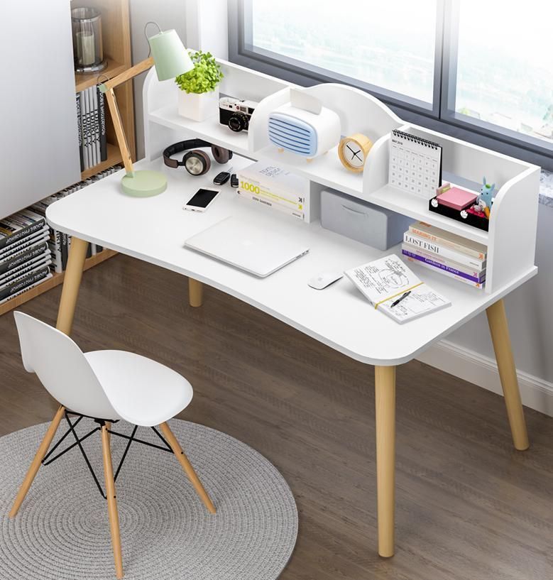 Desk and Bookshelf One Table Girls Bedroom Small Computer Desktop Table