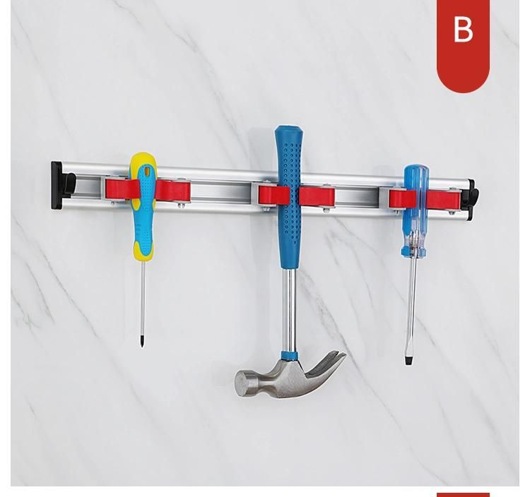Boomjoy Multifunction Storage Mop Holder Cleaning Tool Hook Bathroom Wall Organizer Mounted Sundries Plastic Bag Rack Home Storage Rack