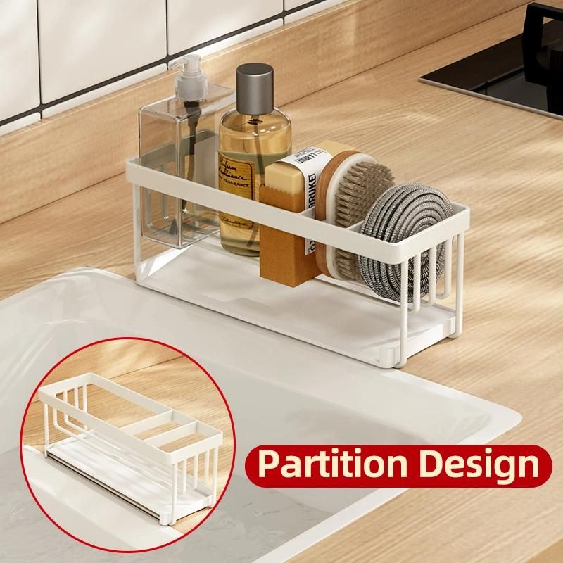 Sponge Holder Iron Drain Storage Rack Cleaning Sink Countertop Rack