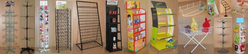 Rolling 5 Layer Adjustable Shelf Pet Foods Display Merchandise Rack (PHY341)