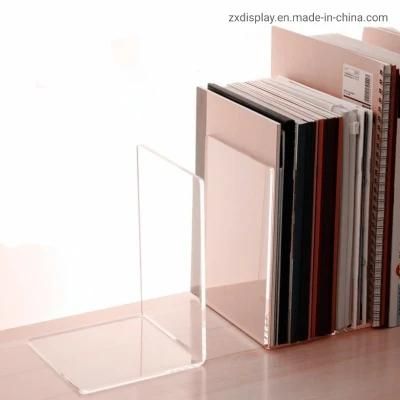 Eco-Friendly Plexiglass Plastic Bookshelf Divider Customized Clear Acrylic Bookends