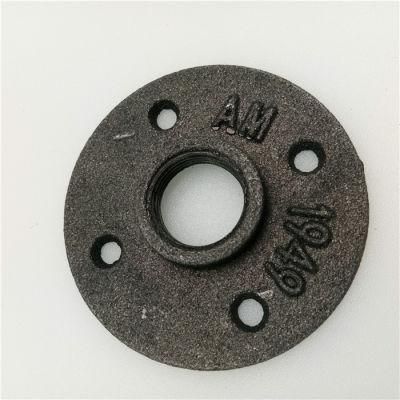 Malleable Iron Pipe Fittings Black Floor Flange 1/2 3/4 Inch