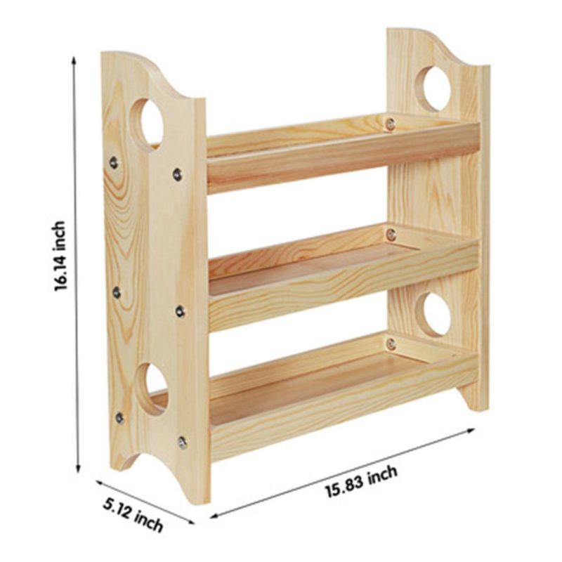 Wholesale 3 Tiers Kitchen Bathroom Counter-Top Storage Shelf Standing Wood Rack Storage