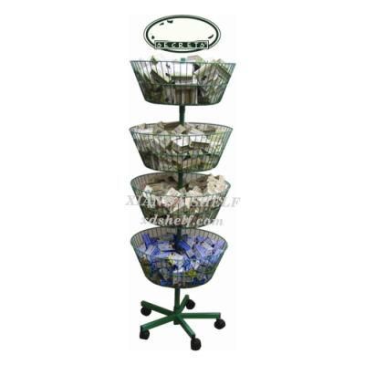 4tiers Hook Furniture Fixture Wiremesh Spinning Display Rack