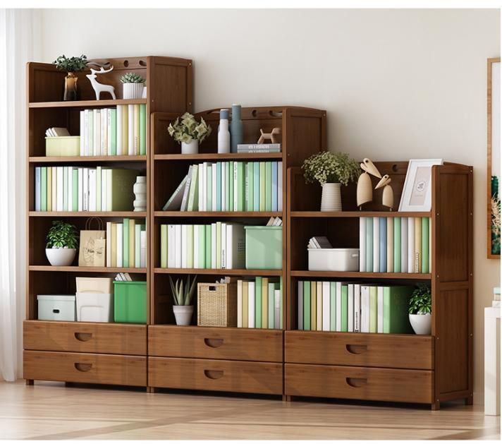 Bookshelf Shelf Floor Solid Wood Children′ S Simple Bookcase Space-Saving Student Desk Multi-Layer Storage Rack Household