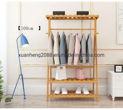 Bamboo Folding Plant Rack Hanging Shelf Clothes Drying Storage Rack