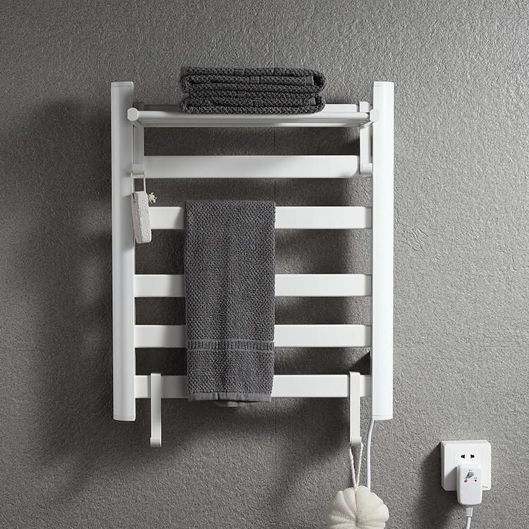 Kaiiy Aluminium Wall Mounted Modern Style Electric Rack Hook Hanger Holder Towel Bar Bathroom Heated Towel Rack