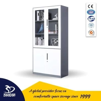 Modern Office Stantionery Cupboard Free Standing Metal Bookcase Cabinet