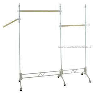 Drying Rack Metal Garment Rack Freestanding Hanger Bedroom Clothing Rack with Lower Storage Shelf for Boxes Shoes and Side Hooks