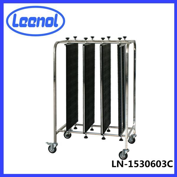 Stainless Steel ESD 4 Wheels Wire Shelf Trolley PCB Cart for Electronic Use