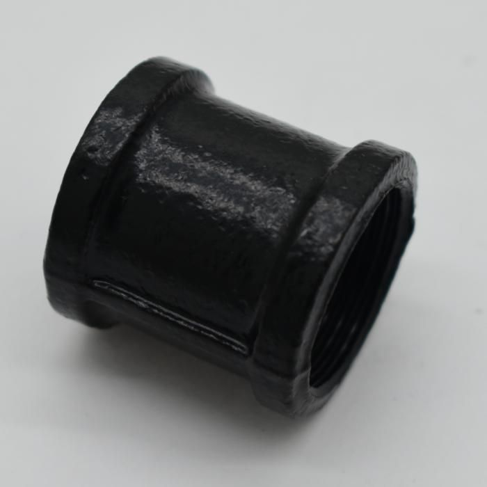 3/4" Steam-Punk Vintage Black Malleable Iron Cast Pipe Fitting Coupling for DIY Pipe Shelf