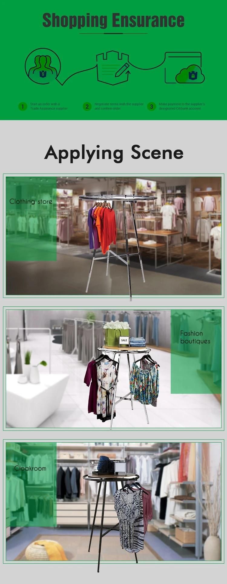 Round Type Stand Movable Rotating Display Garment Rack